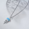 Moonstone Crystal Necklace 925 Sterling Silver Jellyfish 