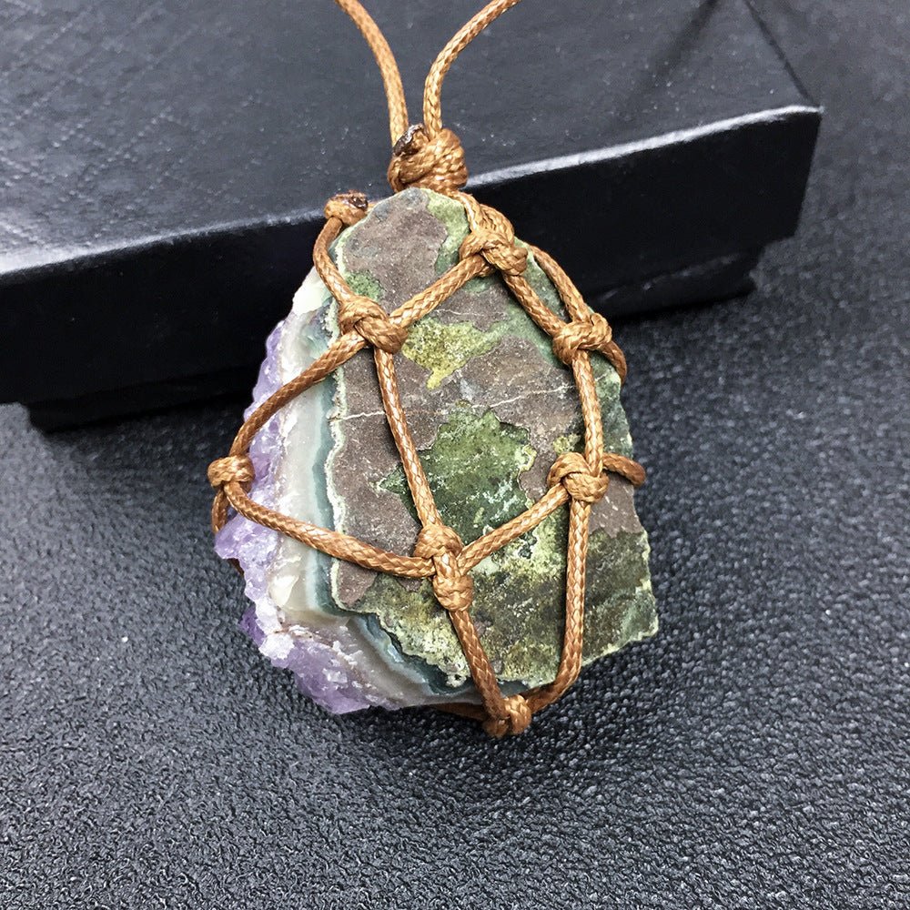 Amethyst Cluster Necklace Rope