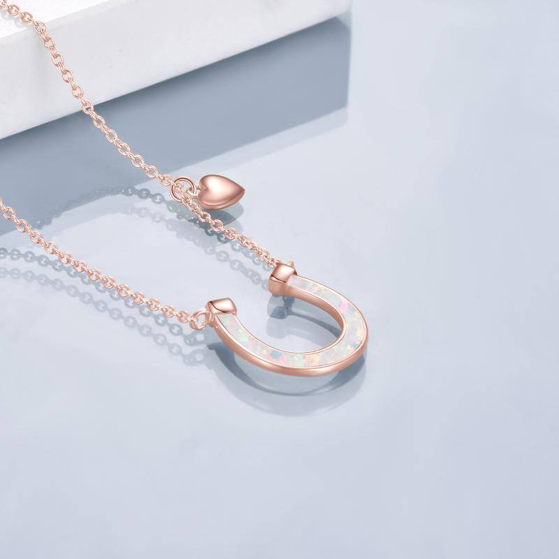 Moonstone Crystal Necklace 925 Sterling Silver Horseshoe