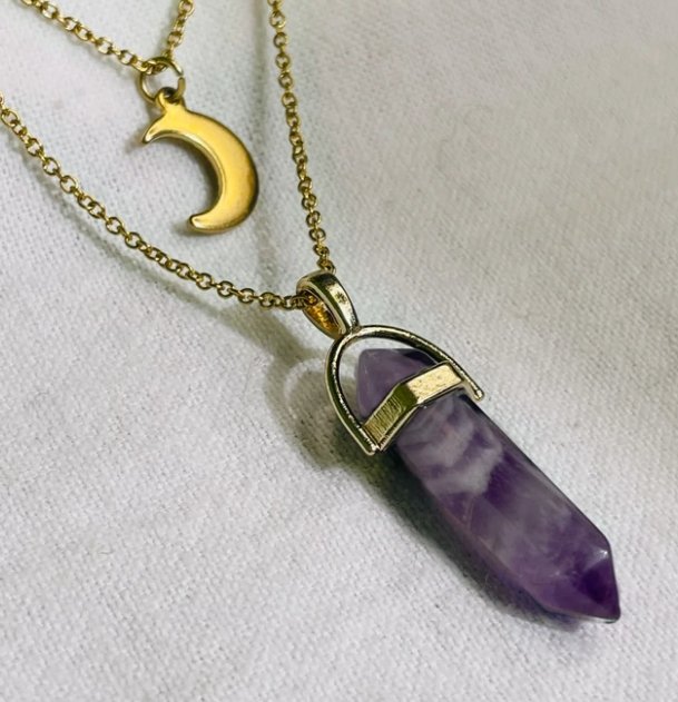 Purple Dream Amethyst Healing Crystal Necklace