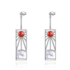 Load image into Gallery viewer, Carnelian Earrings 925 Sterling Silver Sunset Style