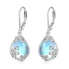 Load image into Gallery viewer, Moonstone Earrings 925 Sterling Silver Plant Drop Style
