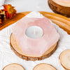 Load image into Gallery viewer, Natural Rose Quartz Crystal Geode Candle Holder