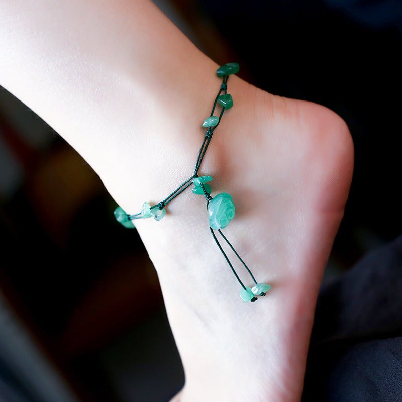 Green Aventurine Crystal Anklet