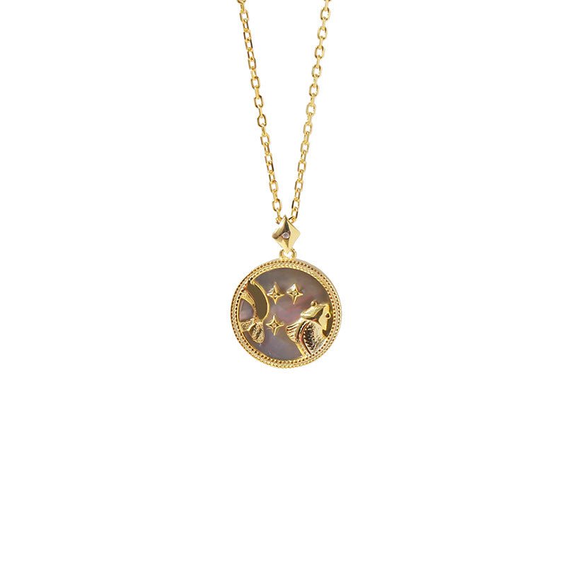 Gold Zircon Zodiac Crystal Necklace