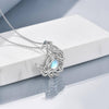 Moonstone Crystal Necklace Sterling Silver Half Moon Crescent Style