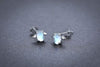 Load image into Gallery viewer, Moonstone Earrings Sterling Silver Angel Wing Style