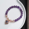Load image into Gallery viewer, Amethyst Bracelet with Heart Charm