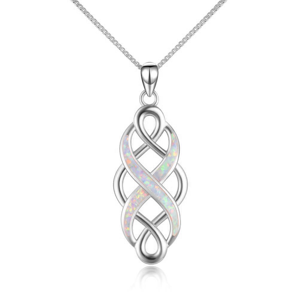 Moonstone Crystal Necklace 925 Sterling Silver Infinite Love Style