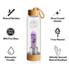 Load image into Gallery viewer, Bamboo Amethyst Crystal Water Bottle Infographic
