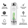 Load image into Gallery viewer, Stainless Steel Green Aventurine Crystal Water Bottle Infographic