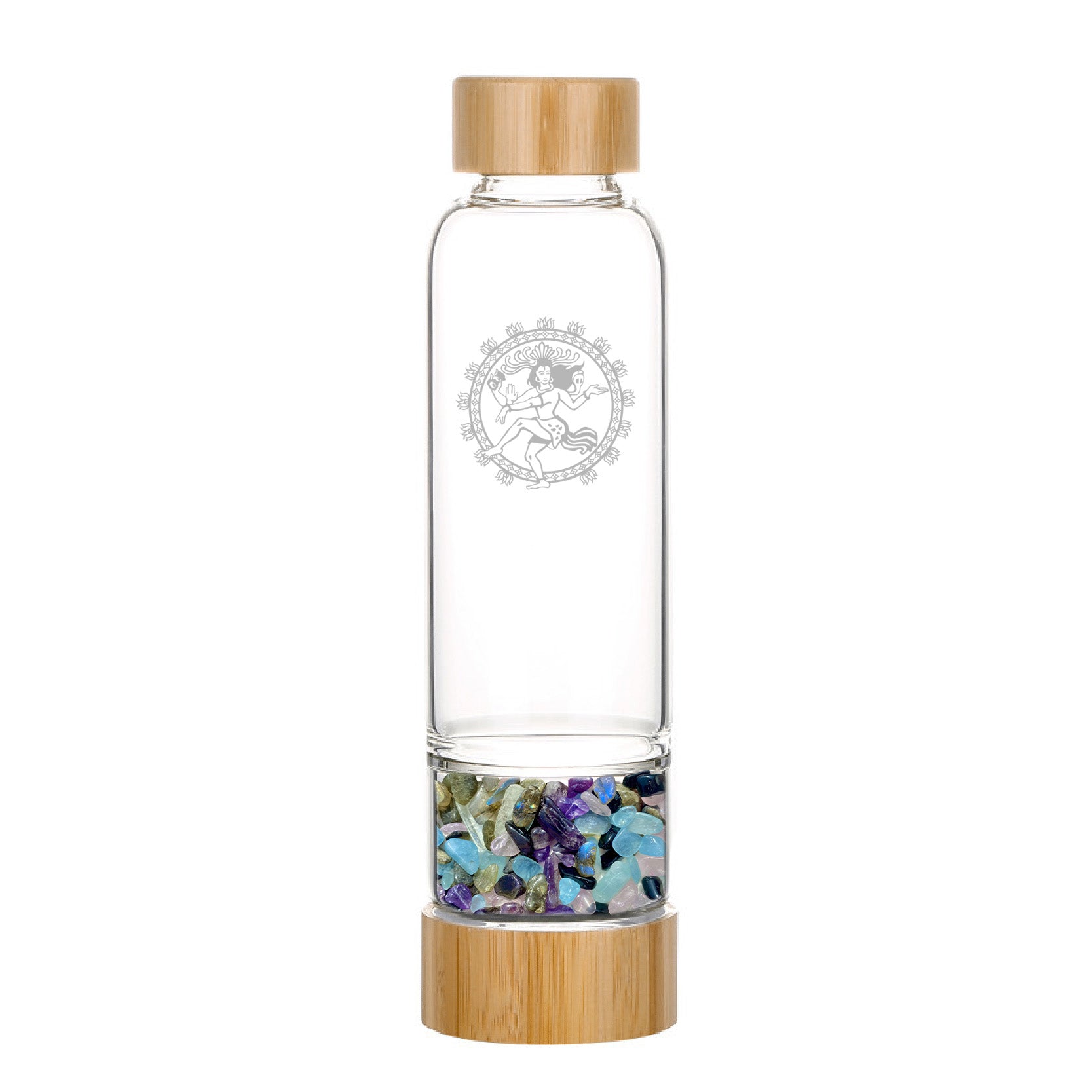 Healing Crystal Water Bottle - Bamboo Style