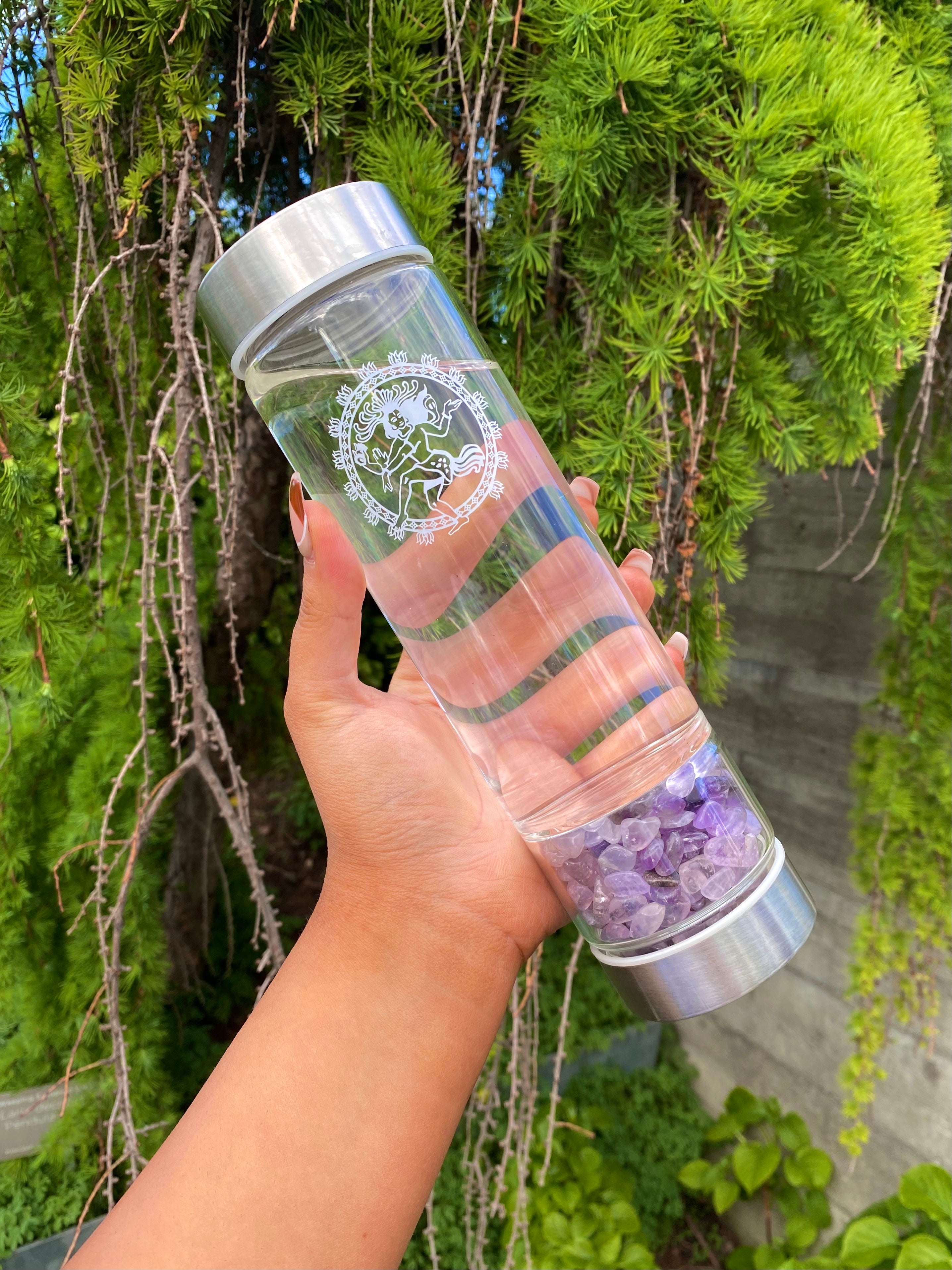 Amethyst Infusion Healing Crystal Water Bottle