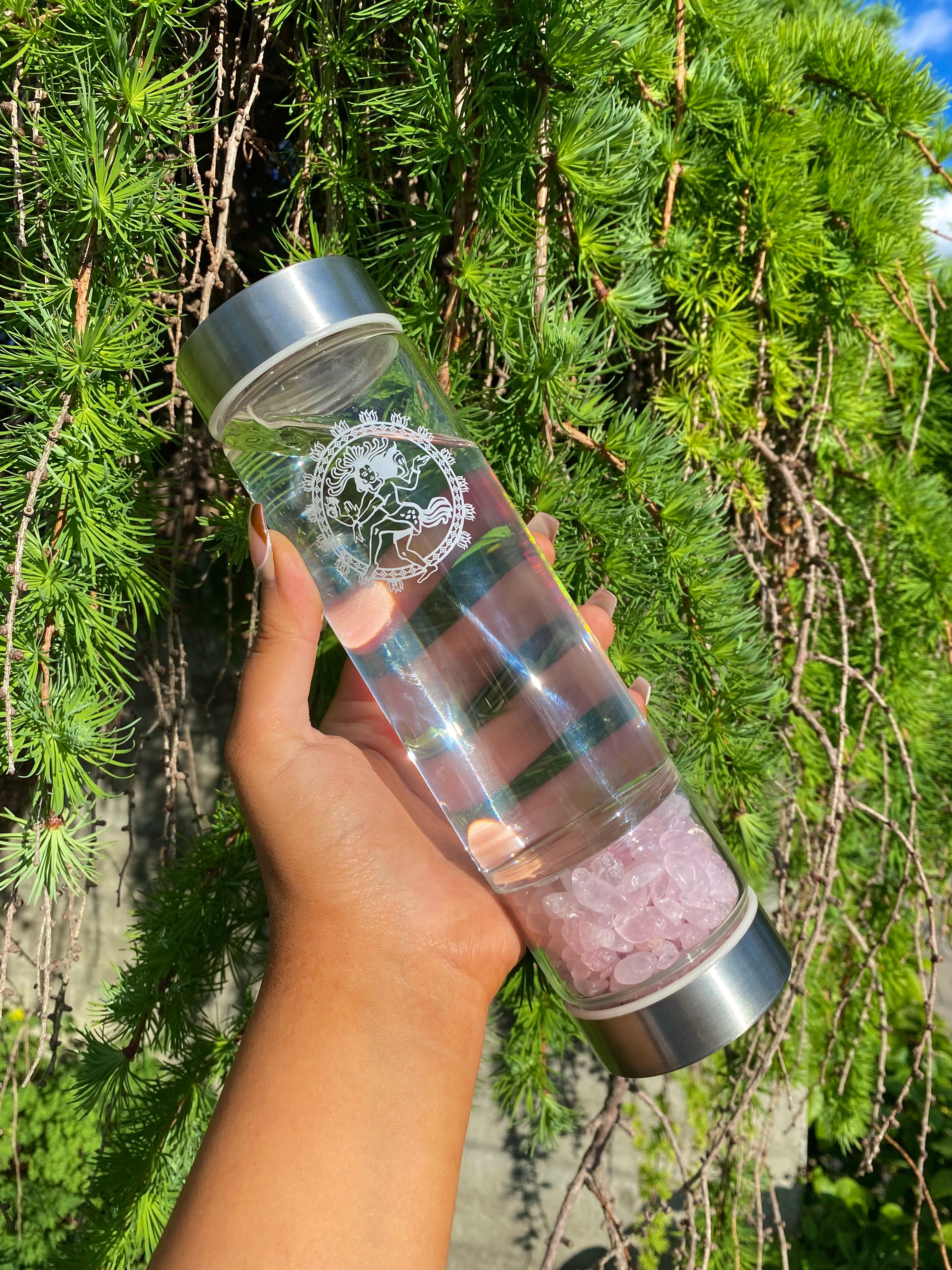 Rose Quartz Infusion Healing Crystal Water Bottle