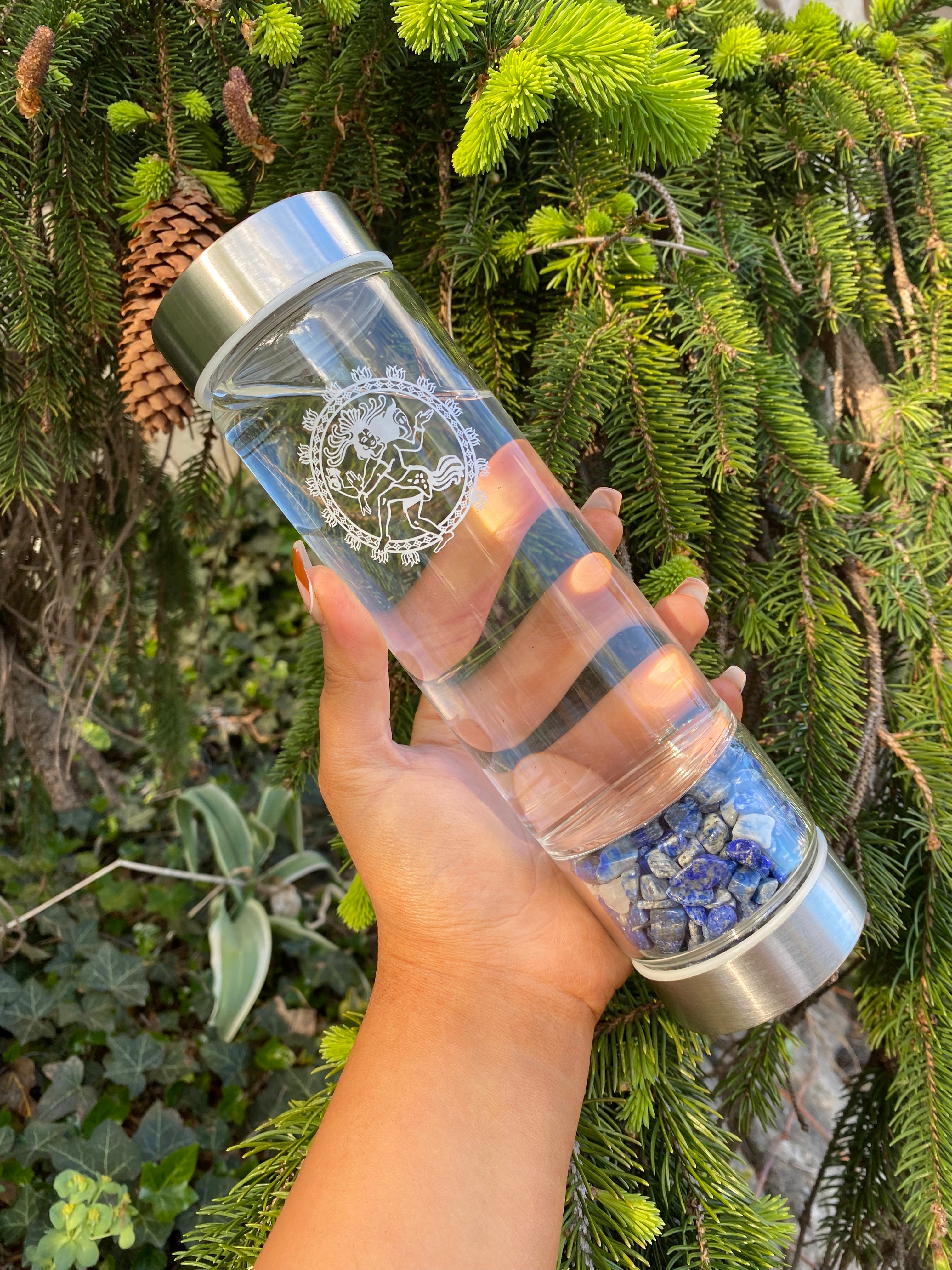 Lapis Lazuli Infusion Healing Crystal Water Bottle