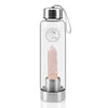 Load image into Gallery viewer, Rose Quartz Wand Point Crystal Water Bottle