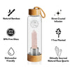 Load image into Gallery viewer, Bamboo Rose Quartz Crystal Water Bottle Infographic