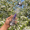 Load image into Gallery viewer, Amethyst Wand Point Crystal Water Bottle Lifestyle