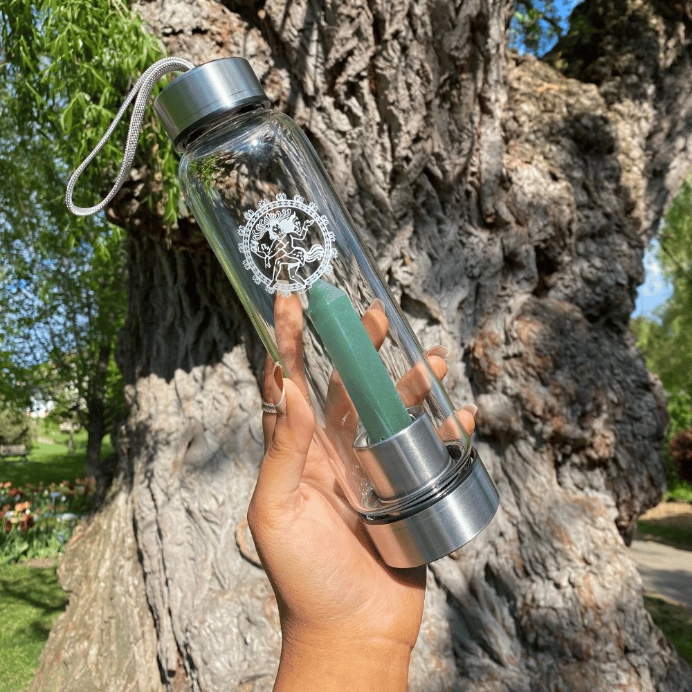 Green Aventurine Crystal Water Bottle Lifestyle