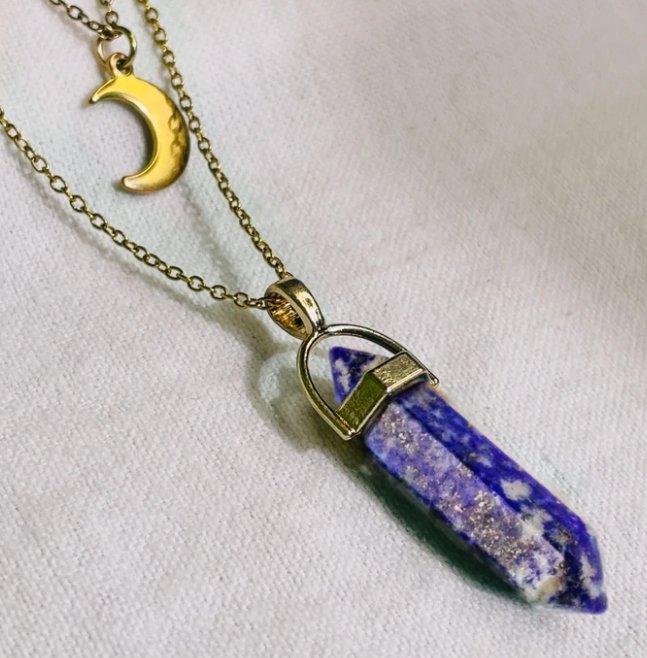 Lapis Lazuli Gold Healing Crystal Necklace