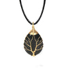 Load image into Gallery viewer, Obsidian Crystal Necklace Tree of Life Style