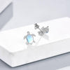 Load image into Gallery viewer, Moonstone Earrings 925 Sterling Silver Sea Turtle 
