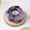 Load image into Gallery viewer, Natural Amethyst Crystal Geode Candle Holder