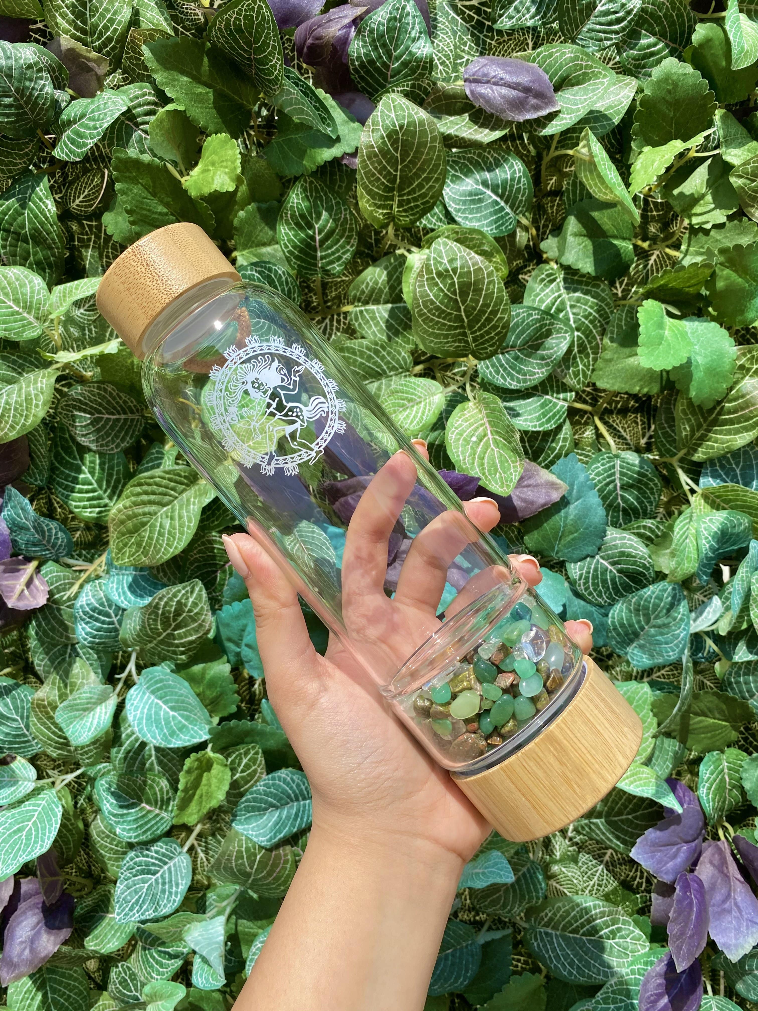 Nature Crystal Water Bottle - Shiva's Stone Bamboo