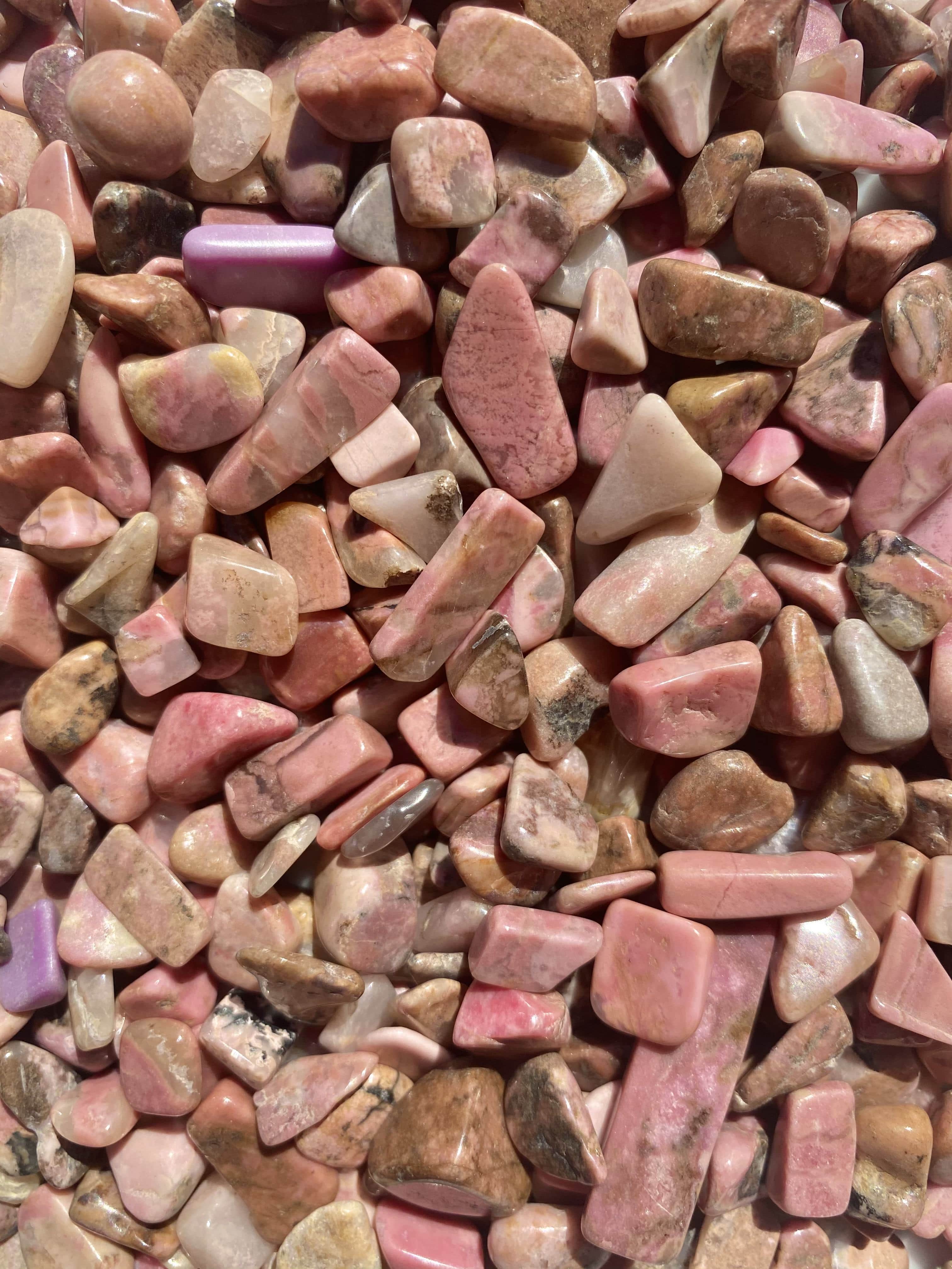 Pink Rhodonite Crystals for Crystal Water Bottle