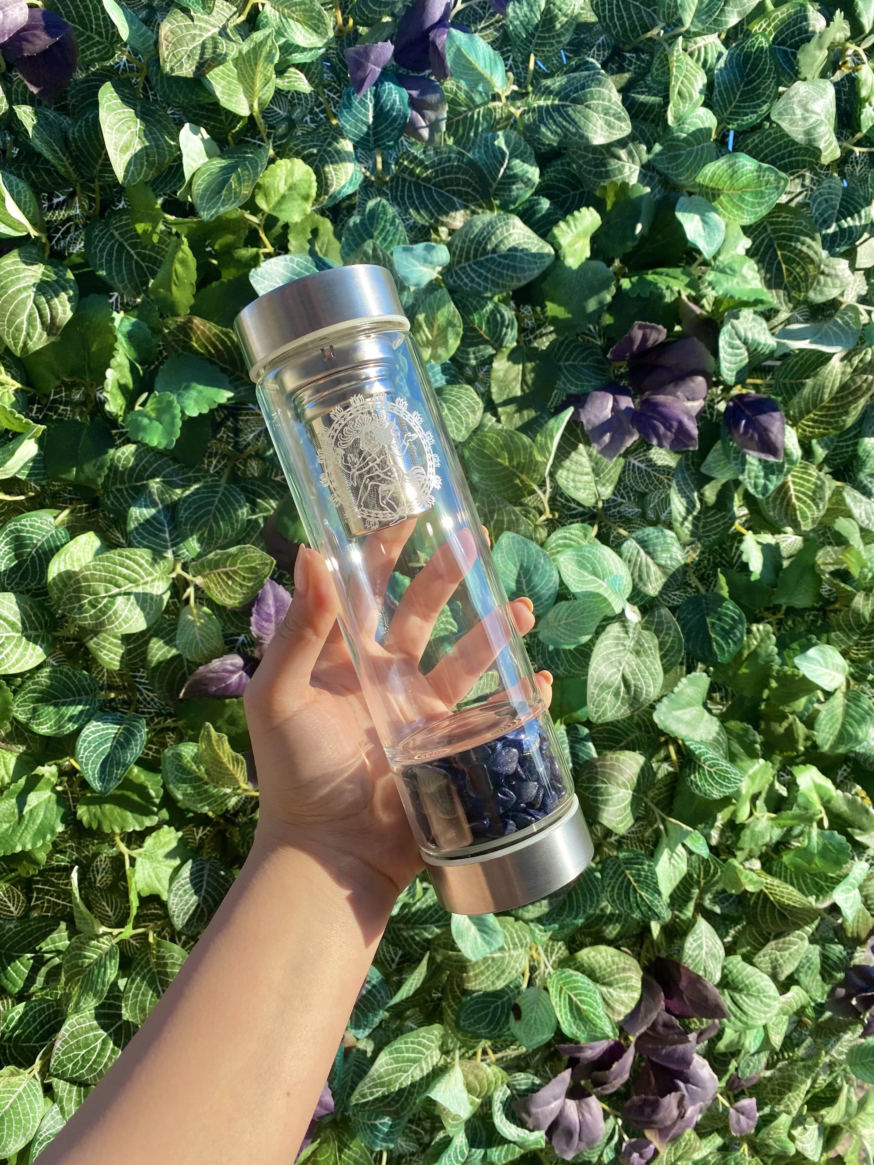 Blue Sandstone Infusion Healing Crystal Water Bottle