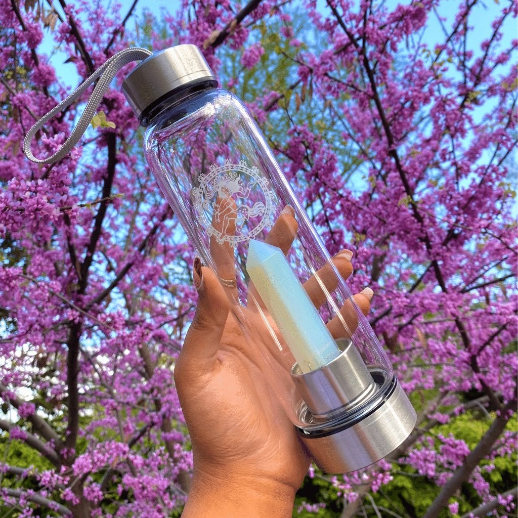 Opalite Wand Point Crystal Water Bottle Lifestyle